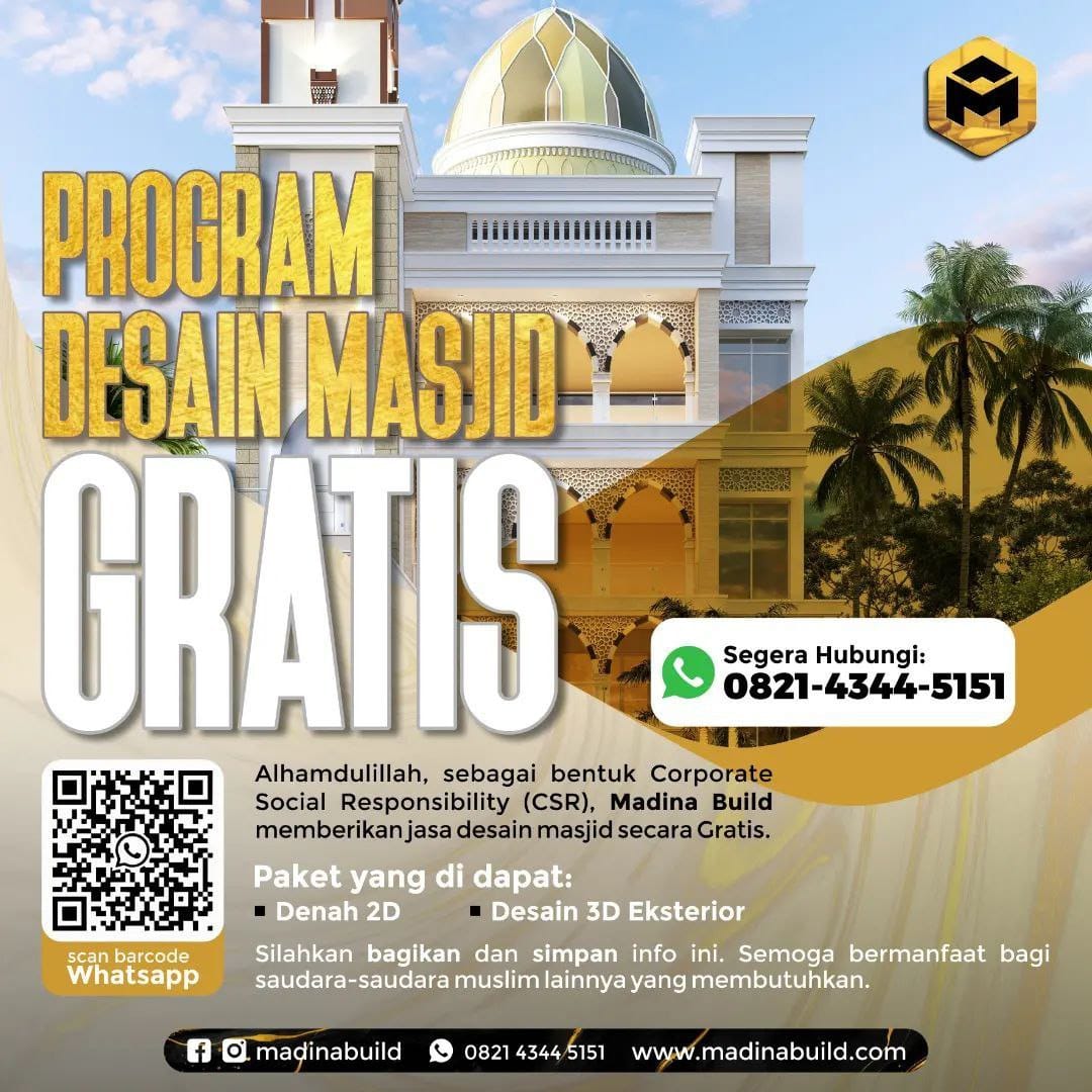 Promo Desain Masjid Gratis Tanpa Dipungut biaya Madina Build Promo Desain Masjid Gratis Tanpa Dipungut biaya Madina Build