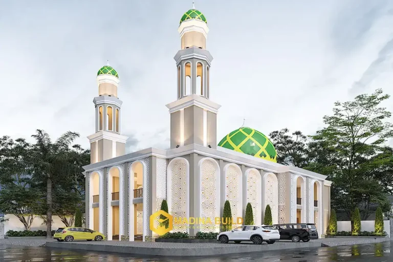 desain masjid modern dengan konsep ruang terbuka