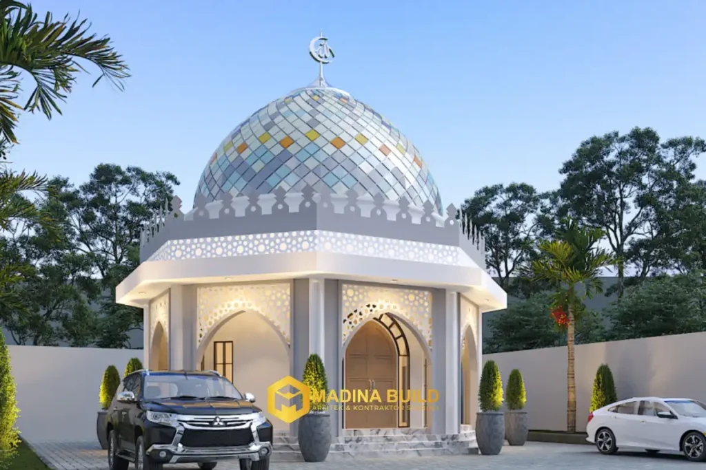desain masjid modern tropis dengan pencahayaan dan ventilasi alami