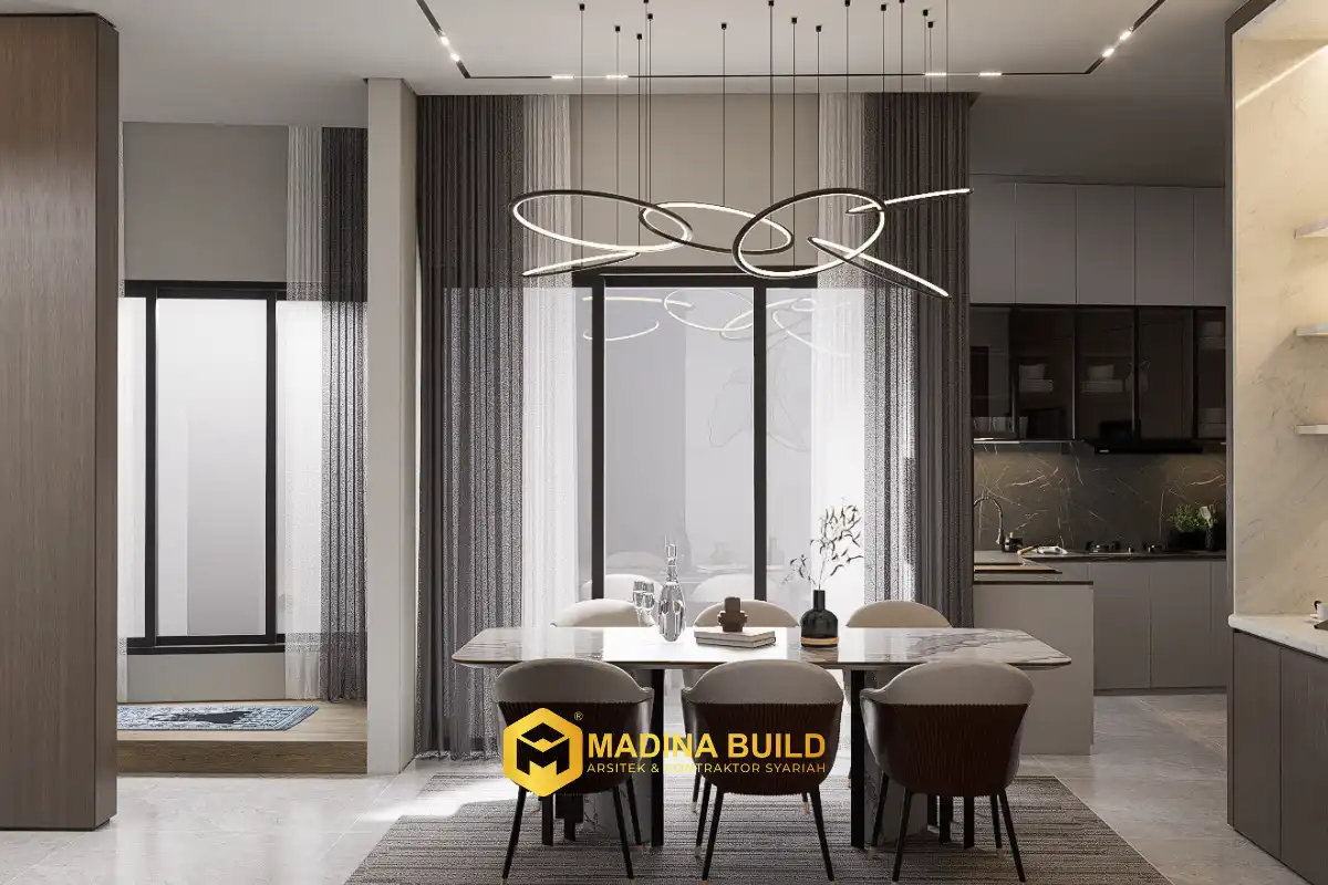 Desain 3D interior ruang makan - Jasa Desain Interior di Kepulauan Selayar